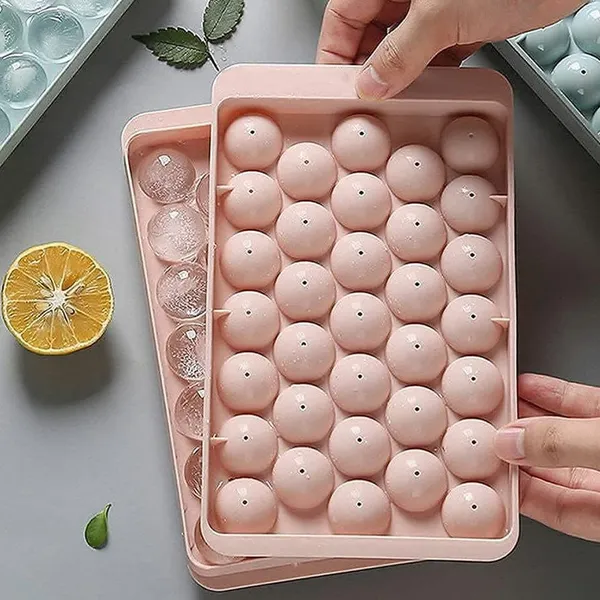 Plastic_Reusable_Flexible_Round_Ice_Cube_Trays_33_Cavity_Mini_Round_Ice_Plastic_Tray_Molds_For_Whiskey__Cocktails_Keep_Drinks_Chilled_Multicolor_Pack_Of_2