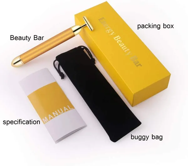 T_Shape_24K_Electric_Massager_T_Shape_24K_Electric_Anti_Aging_Anti_Wrinkles_Pulse_Skin_Care_Facial_Skin_Tightening_Roller_Massager_Face_Lift_Firming_Electric_Vibration_With_Carry_Case_Massager_Gold