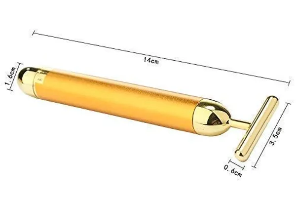 T_Shape_24K_Electric_Massager_T_Shape_24K_Electric_Anti_Aging_Anti_Wrinkles_Pulse_Skin_Care_Facial_Skin_Tightening_Roller_Massager_Face_Lift_Firming_Electric_Vibration_With_Carry_Case_Massager_Gold