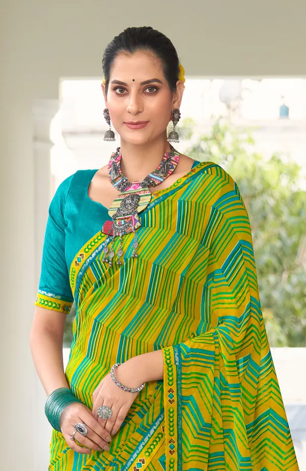 Green_Women_Soft_Moss_Georgette_Digital_Print_Casual_Saree_with_Unstitched_Blouse