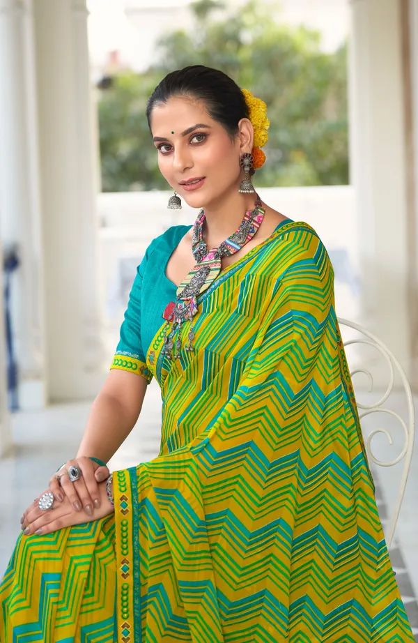 Green_Women_Soft_Moss_Georgette_Digital_Print_Casual_Saree_with_Unstitched_Blouse