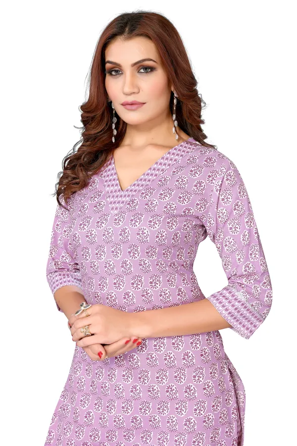Light_Purple__Soft_Cotton_Flower_Printed_Kurta_&_Pant_Set