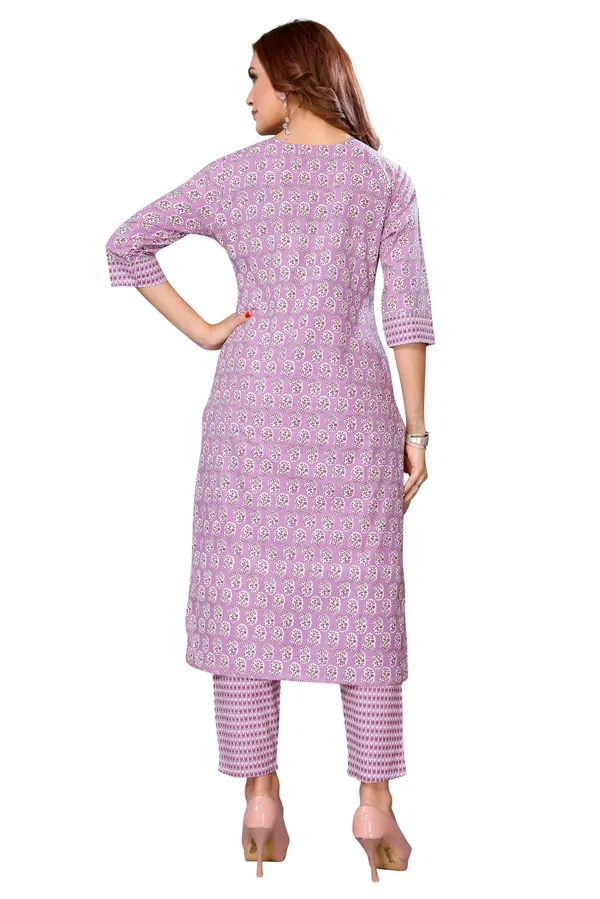 Light_Purple__Soft_Cotton_Flower_Printed_Kurta_&_Pant_Set