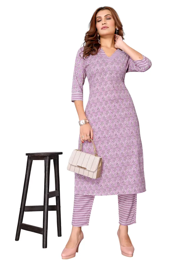 Light_Purple__Soft_Cotton_Flower_Printed_Kurta_&_Pant_Set