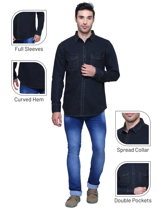 Southbay_Men's_Carbon_Black_Coastal_Cool_Denim_Shirt
