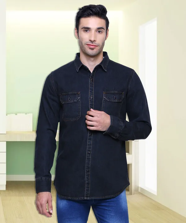 Southbay_Men's_Carbon_Black_Coastal_Cool_Denim_Shirt