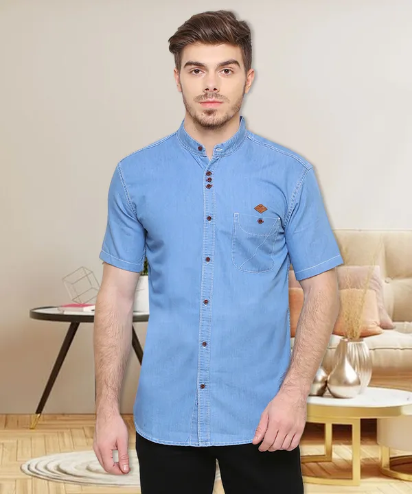 Men's_Icewash_Classic_Half_Sleeve_Denim_Shirt
