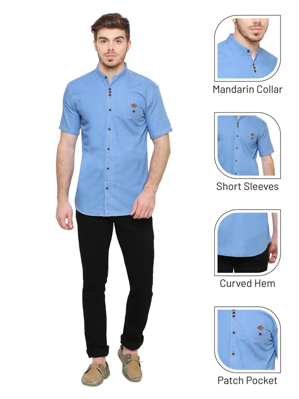 Men's_Icewash_Classic_Half_Sleeve_Denim_Shirt