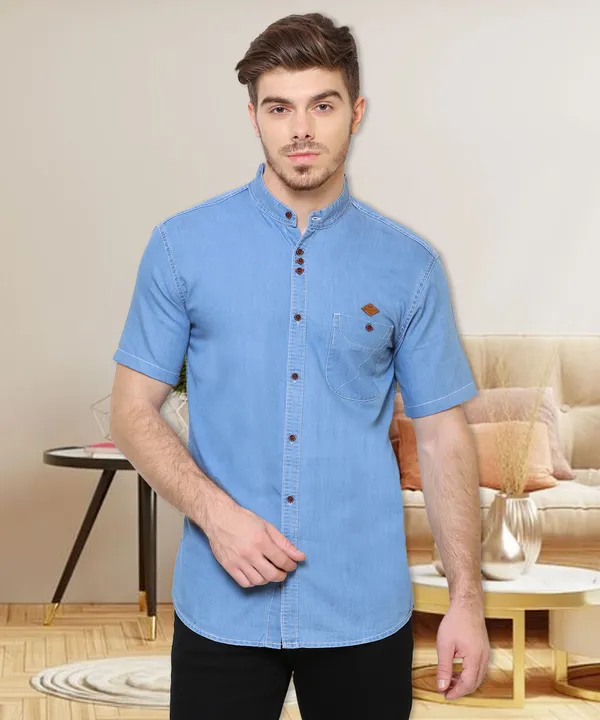 Men's_Icewash_Classic_Half_Sleeve_Denim_Shirt