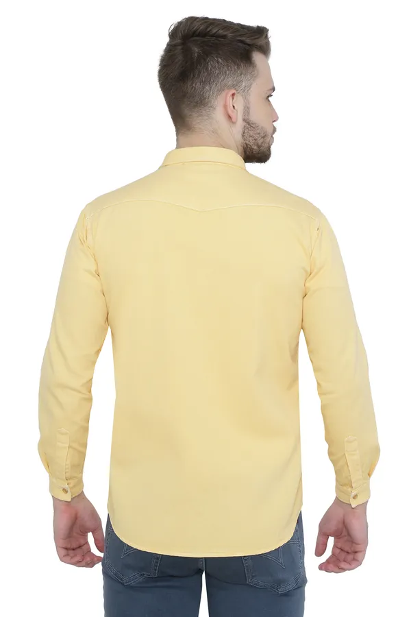 Men's_Cream_Yellow_Cargo_Chic_Denim_Shirt