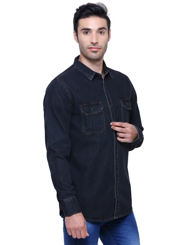 Southbay_Men's_Carbon_Black_Coastal_Cool_Denim_Shirt