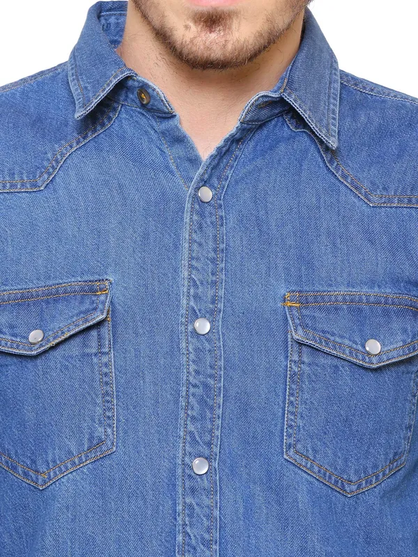 Southbay_Men's_Medium_Blue_Street_Style_Denim_Shirt