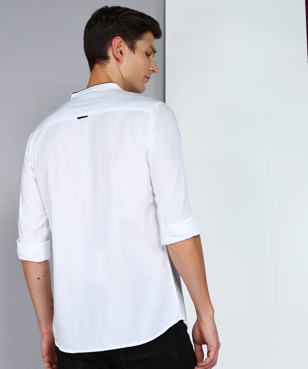 Men's_White_Linen_Cotton_Loop_Fusion_Ethnic_Kurta