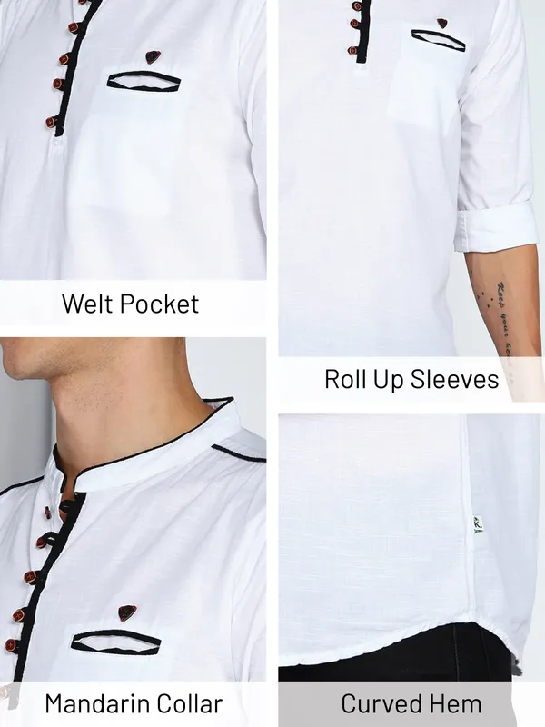 Men's_White_Linen_Cotton_Loop_Fusion_Ethnic_Kurta