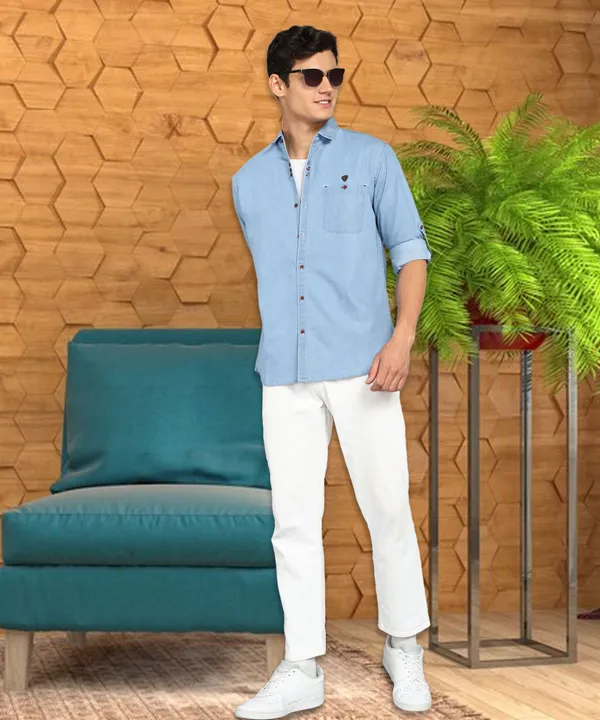 Men's_Ice_wash_Blue_Classic_Denim_Shirt
