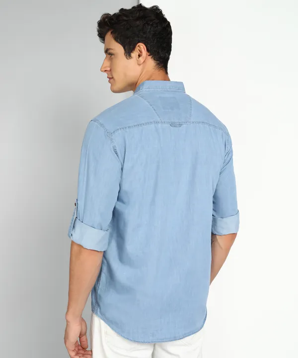 Men's_Ice_wash_Blue_Classic_Denim_Shirt