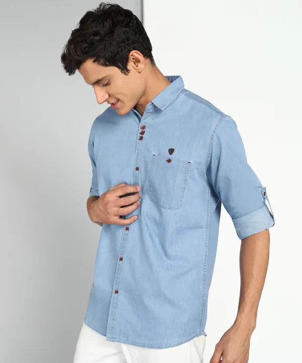 Men's_Ice_wash_Blue_Classic_Denim_Shirt