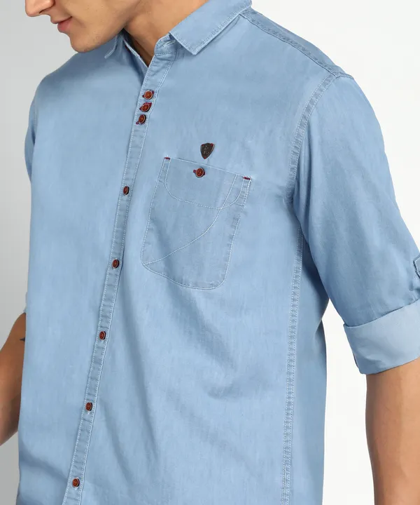 Men's_Ice_wash_Blue_Classic_Denim_Shirt