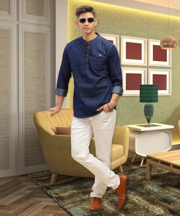 Men's_Denimax_Blue_Fusion_Short_Denim_Kurta