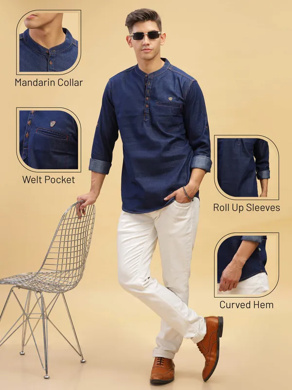 Men's_Denimax_Blue_Fusion_Short_Denim_Kurta