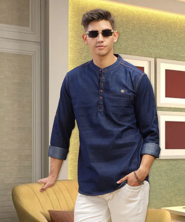 Men's_Denimax_Blue_Fusion_Short_Denim_Kurta