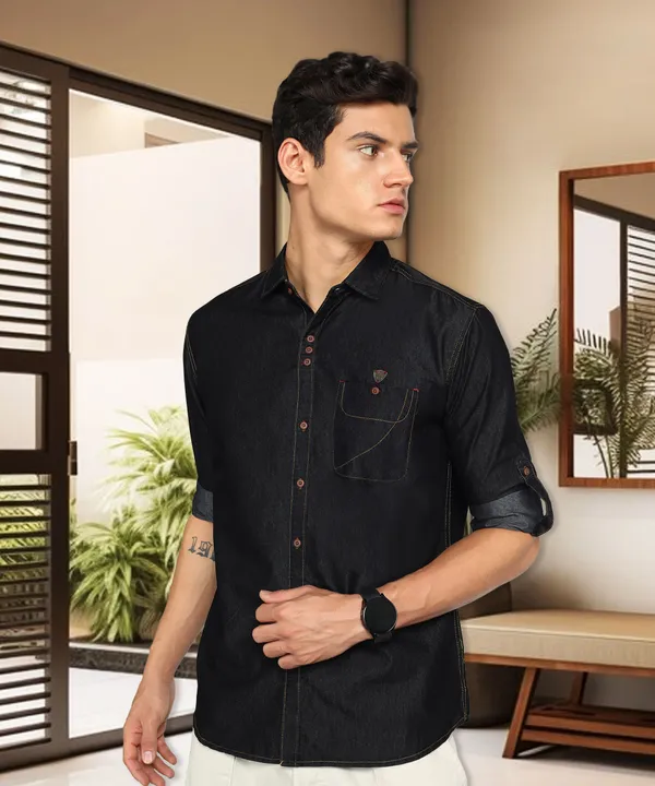 Men's_Black_Classic_Denim_Shirt