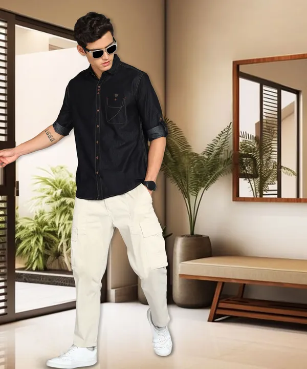 Men's_Black_Classic_Denim_Shirt