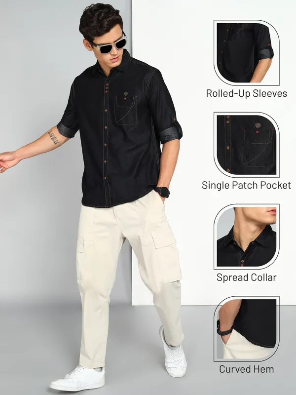Men's_Black_Classic_Denim_Shirt