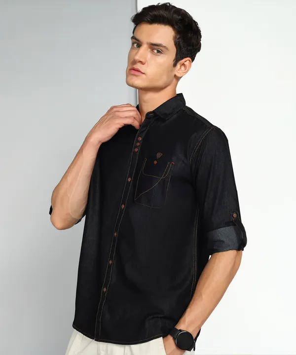Men's_Black_Classic_Denim_Shirt