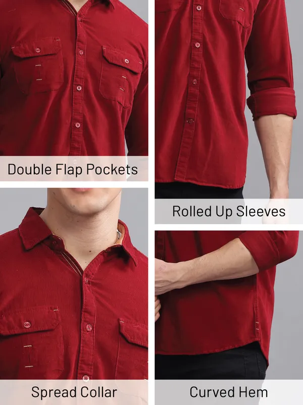 Men's_Maroon_Double_Pocket_Cargo_Corduroy_Shirt