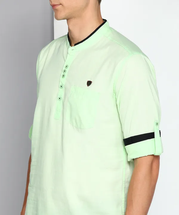 Men's_Candy_Green_Cotton_Elegance_Shirt_Kurta