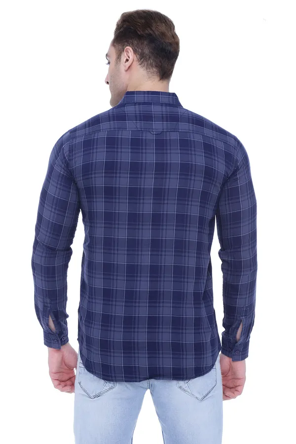 Men's_Grey_Indigo_Delight_Cotton_Checks_Shirt