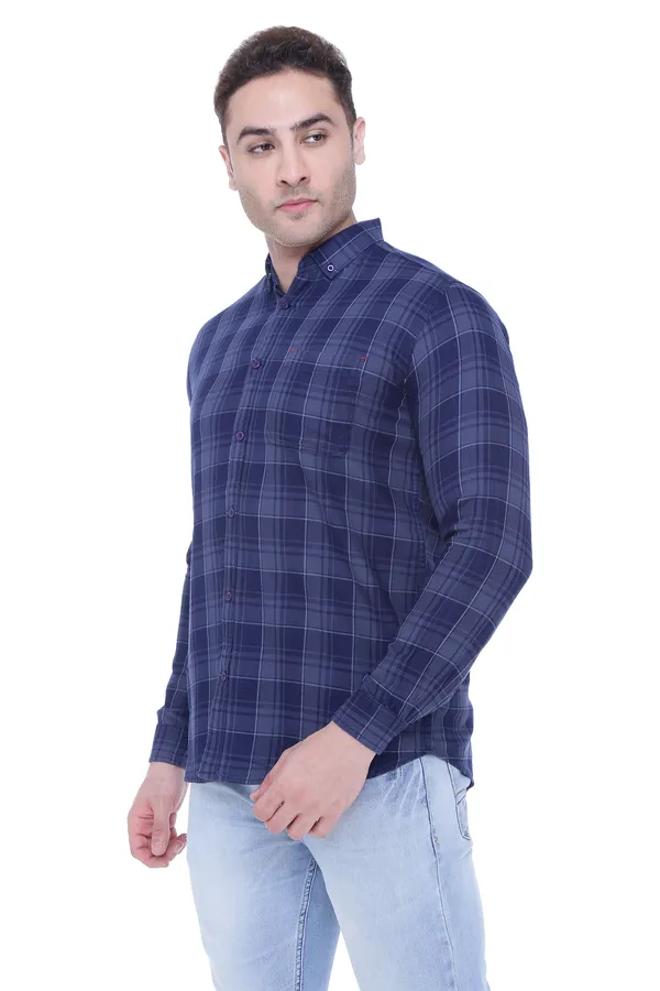 Men's_Grey_Indigo_Delight_Cotton_Checks_Shirt