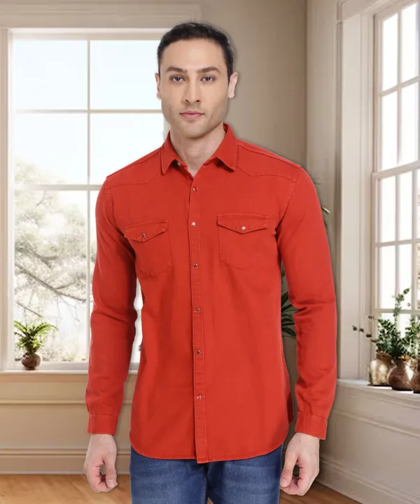 Men's_Flame_Orange_Cotton_Twill_Tactical_Cargo_Shirt