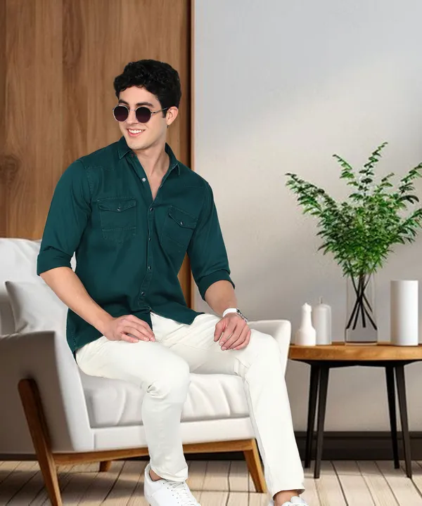 Men's_Teal_Green_Utility_Edge_Denim_Cargo_Shirt