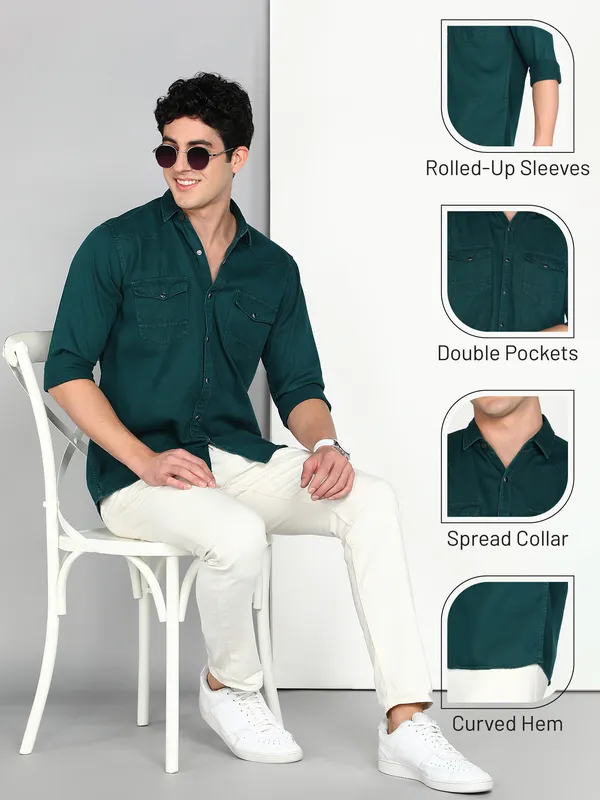 Men's_Teal_Green_Utility_Edge_Denim_Cargo_Shirt