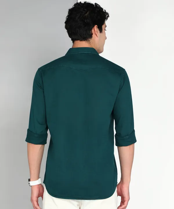 Men's_Teal_Green_Utility_Edge_Denim_Cargo_Shirt