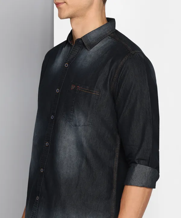 Men's_Black_Denim_Single_Pocket_Essential_Shirt