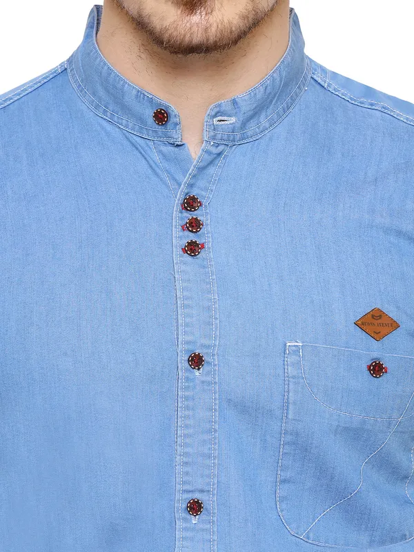 Men's_Icewash_Classic_Half_Sleeve_Denim_Shirt