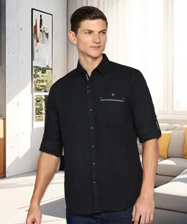 Men's_Jet_Black_Linen_Cotton_Chic_Shirt