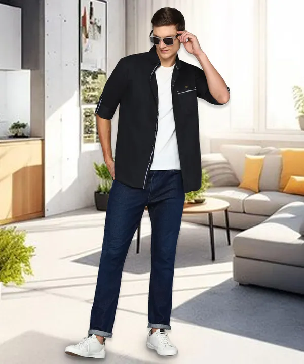Men's_Jet_Black_Linen_Cotton_Chic_Shirt