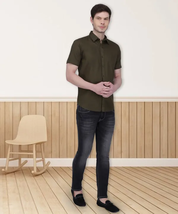 Southbay_Men's_Olive_Green_Corporate_Couture_Formal_Shirt