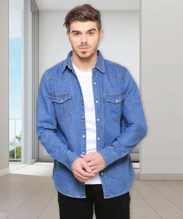 Southbay_Men's_Medium_Blue_Street_Style_Denim_Shirt
