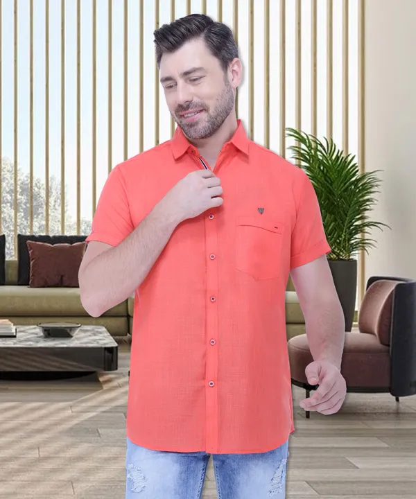 Men's_Peach_Airy_Comfort_Linen_Blend_Shirt