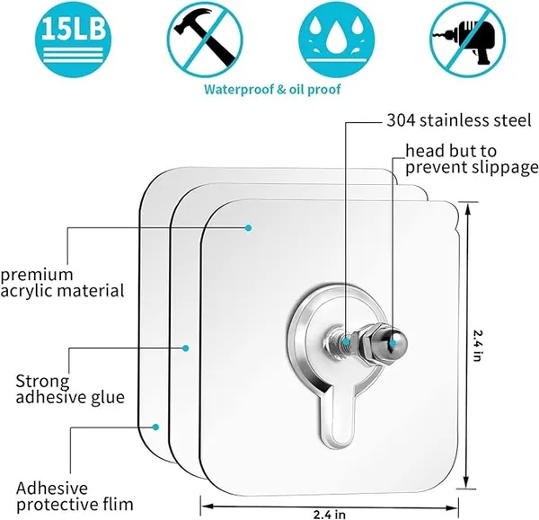pack_of_10_waterproof,_oil_proof,_moisture_proof_and_heat_resistance_Screw_hook