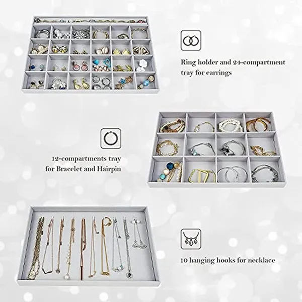 4pcs_Velvet__jewellery_trays_set_for_storing_and_organizing_earrings,_rings,_bracelets,_necklaces,_pins_and_other_jewelries