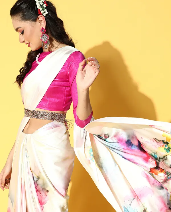 Premium_Range_Designer_Cream_Satin_Saree_for_Women