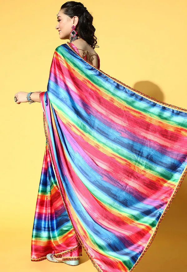 Multicolor_Satin_Saree_for_Women