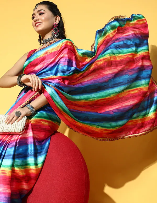 Multicolor_Satin_Saree_for_Women