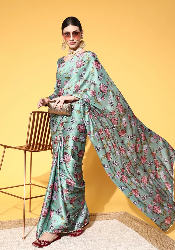Green_Satin_Saree_for_Women